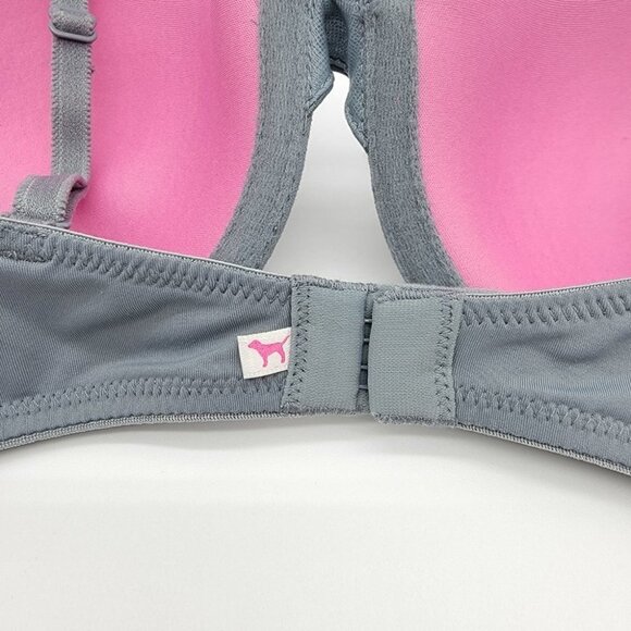 PINK Victorias Secret Wear Everywhere Demi Bra Size 32D Demi Buste Bra Gray - Picture 3 of 11